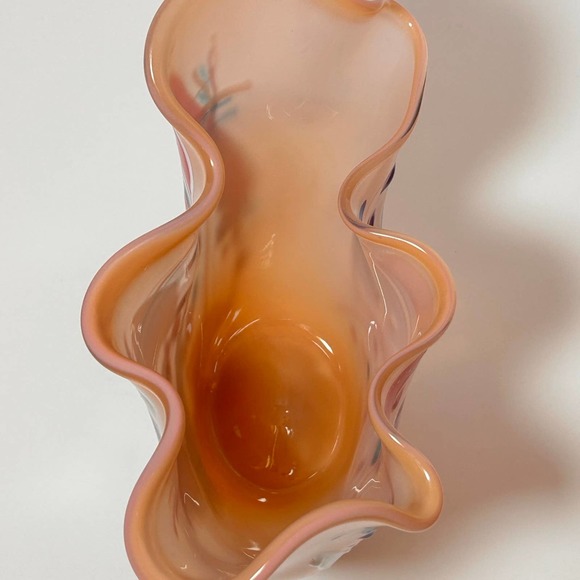 Spectacular Vintage 1994 Signed Nelson Modernist Abstract Studio Art Glass Vase - Picture 5 of 11